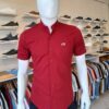 Camisa slim fit cuello mago (logo blanco), color rojo