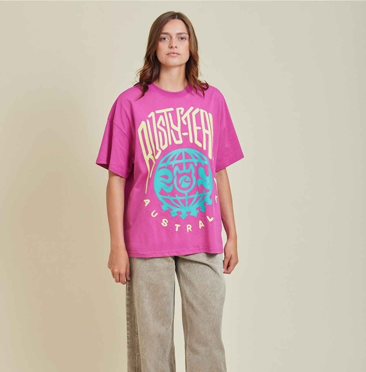 Remera Rusty modelo Zuria, color lila