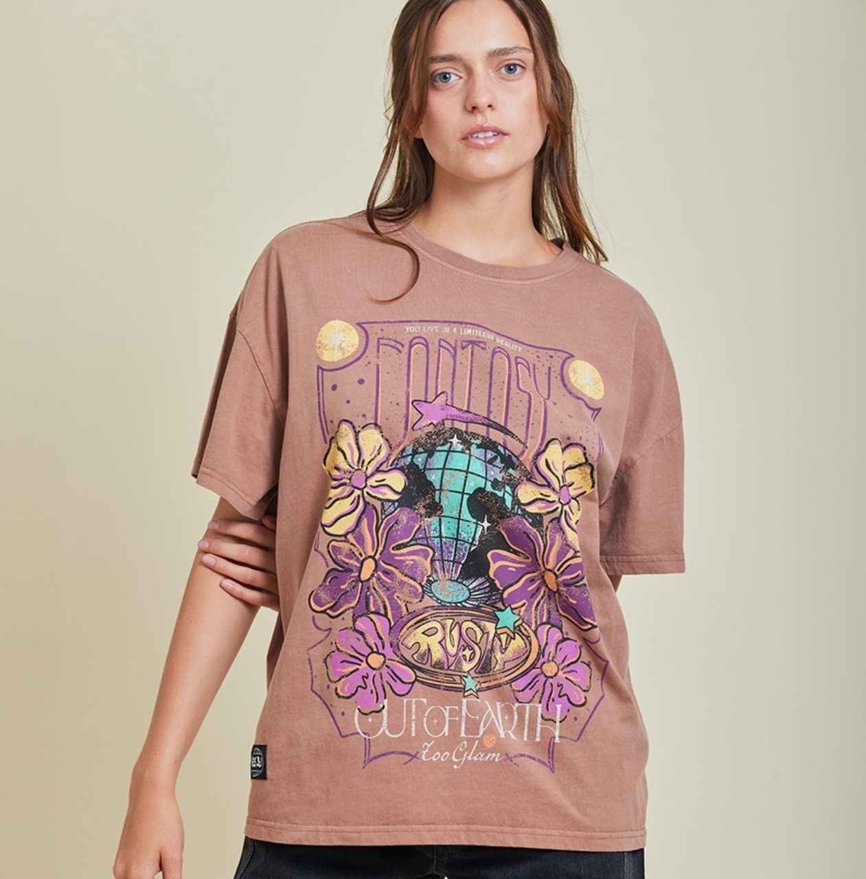 Remera Rusty modelo Laren, color rosa