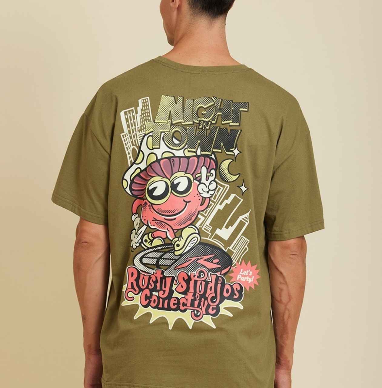 Remera Rusty modelo Fungi, color verde