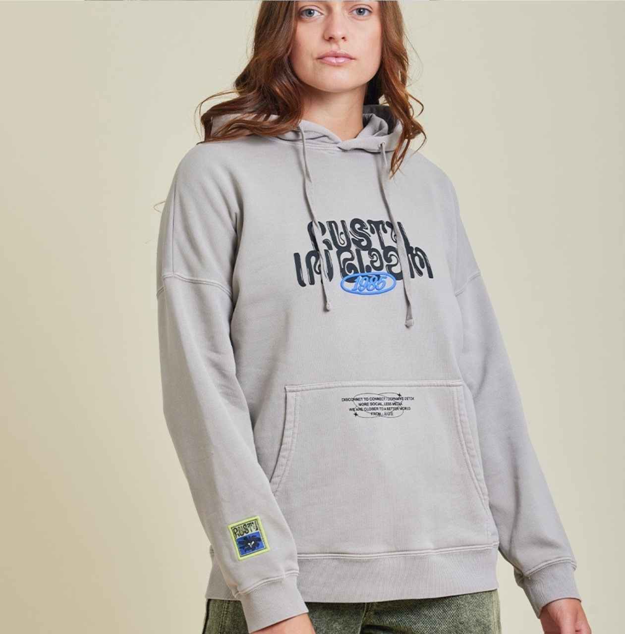 Hoodie Rusty modelo Acrux, color gris