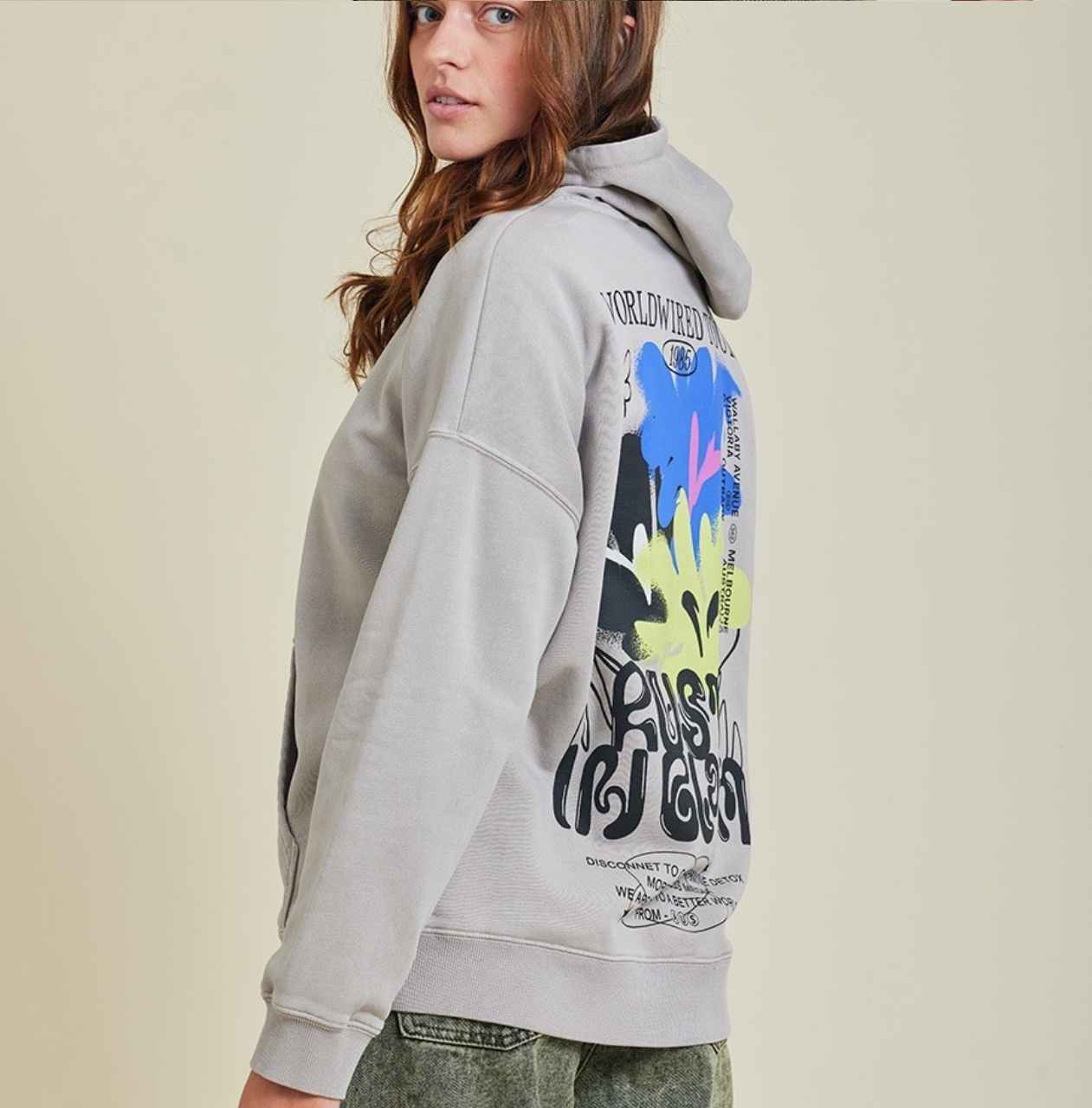 Hoodie Rusty modelo Acrux, color gris