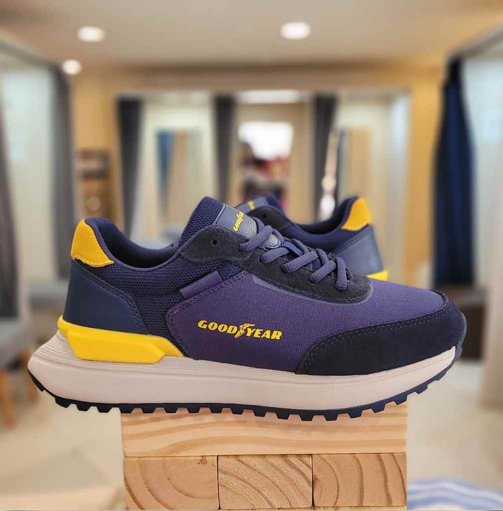 Calzado Caballero Goodyear, azul y amarillo