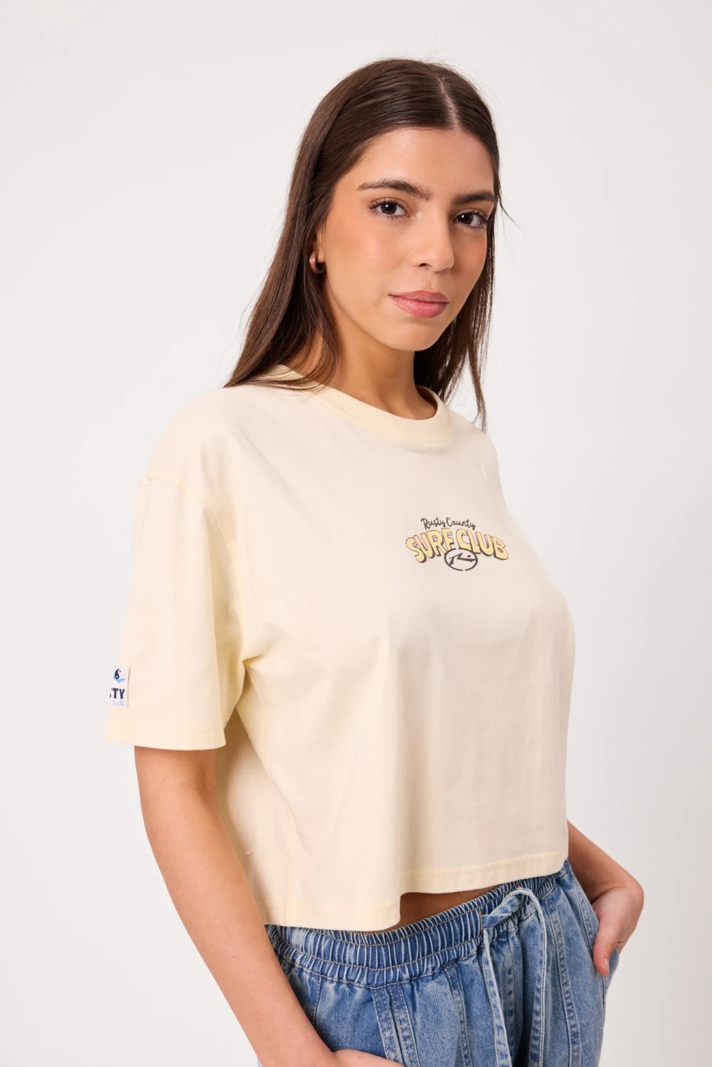 REMERA RUSTY DOBI CREMA